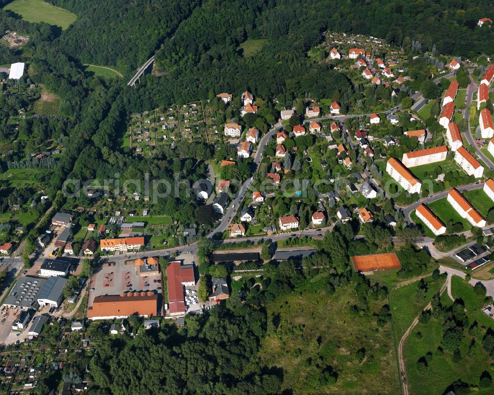 Lützelhöhe from above - Residential area construction site of a mixed development with multi-family houses and single-family houses- New building at the in Lützelhöhe in the state Saxony, Germany