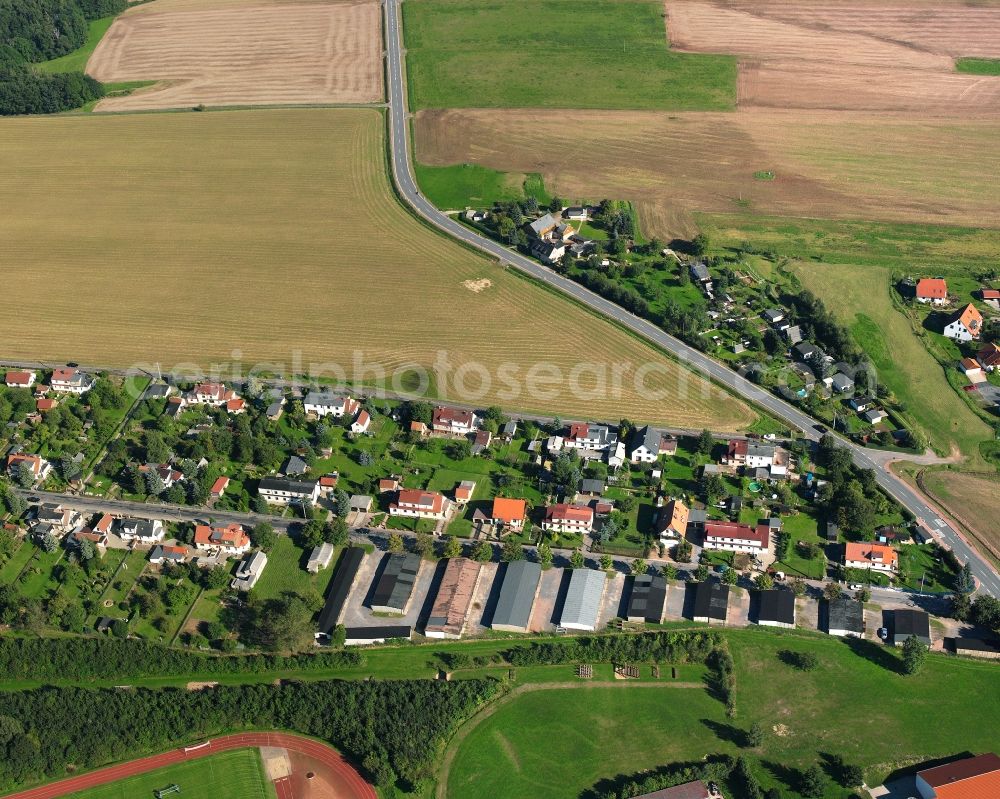 Lützelhöhe from the bird's eye view: Residential area construction site of a mixed development with multi-family houses and single-family houses- New building at the in Lützelhöhe in the state Saxony, Germany