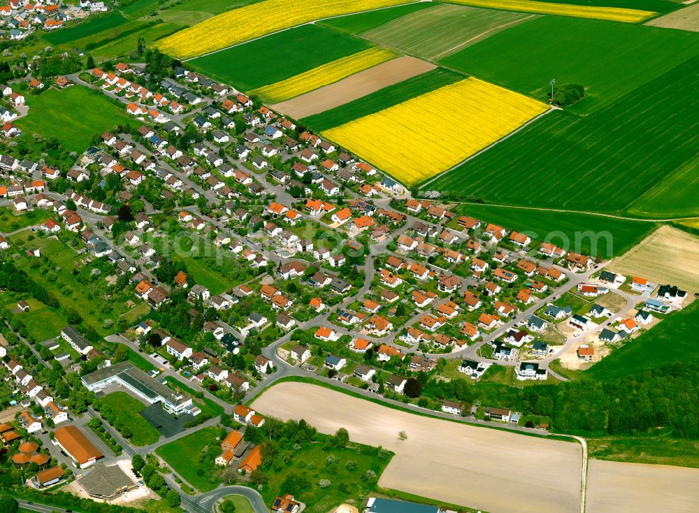 Aerial photograph Oberdischingen - Residential area construction site of a mixed development with multi-family houses and single-family houses- New building at the in Oberdischingen in the state Baden-Wuerttemberg, Germany