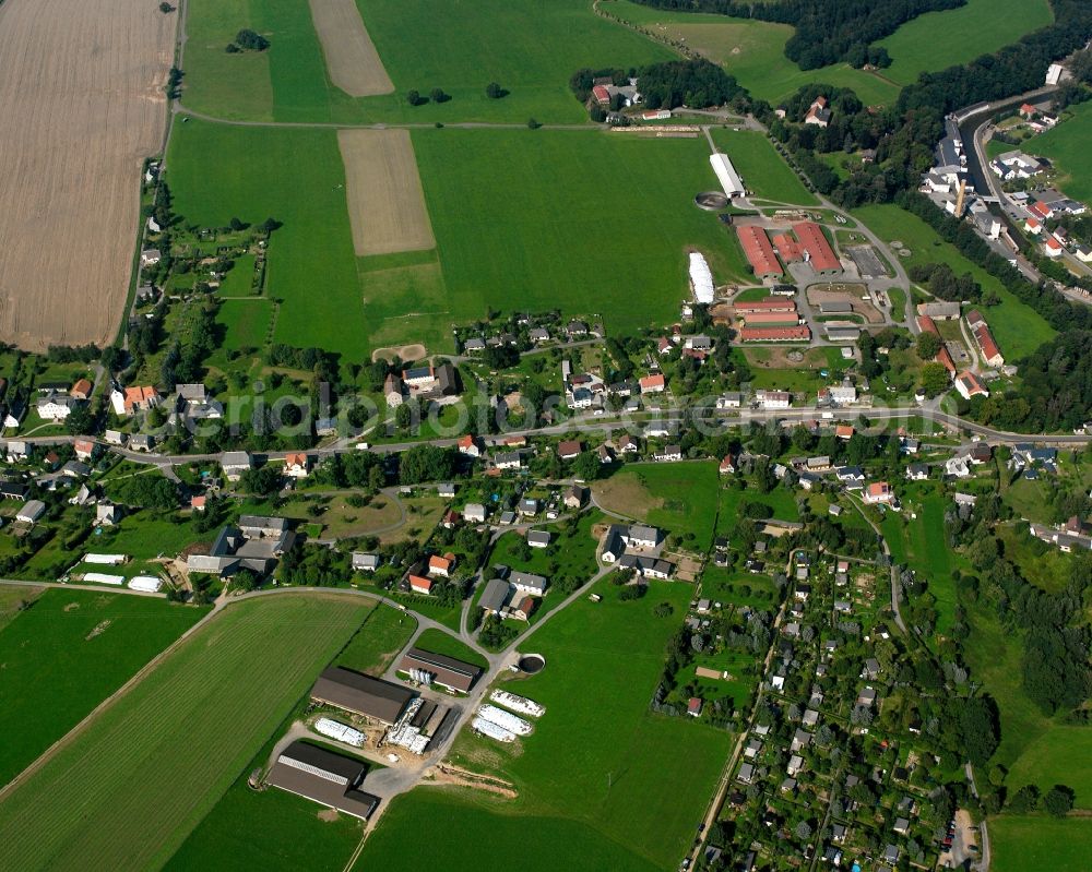 Rothenfurth from above - Residential area construction site of a mixed development with multi-family houses and single-family houses- New building at the in Rothenfurth in the state Saxony, Germany