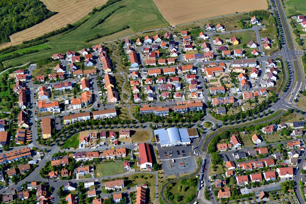 Aerial photograph Rottenbauer - Residential area construction site of a mixed development with multi-family houses and single-family houses- New building at the in Rottenbauer in the state Bavaria, Germany