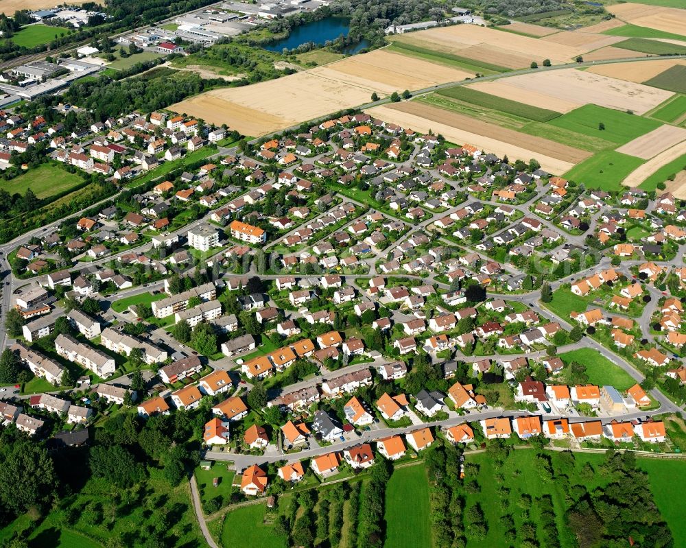 Rulfingen from above - Residential area construction site of a mixed development with multi-family houses and single-family houses- New building at the in Rulfingen in the state Baden-Wuerttemberg, Germany