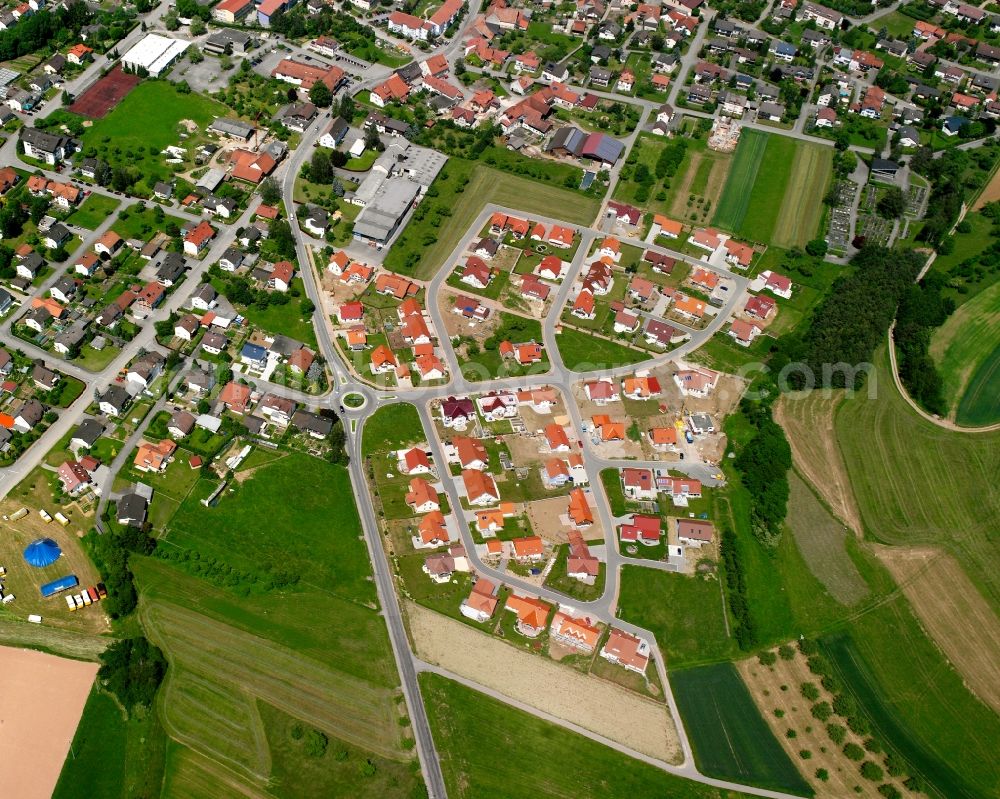 Aerial photograph Schwerzen - Residential area construction site of a mixed development with multi-family houses and single-family houses- New building at the in Schwerzen in the state Baden-Wuerttemberg, Germany