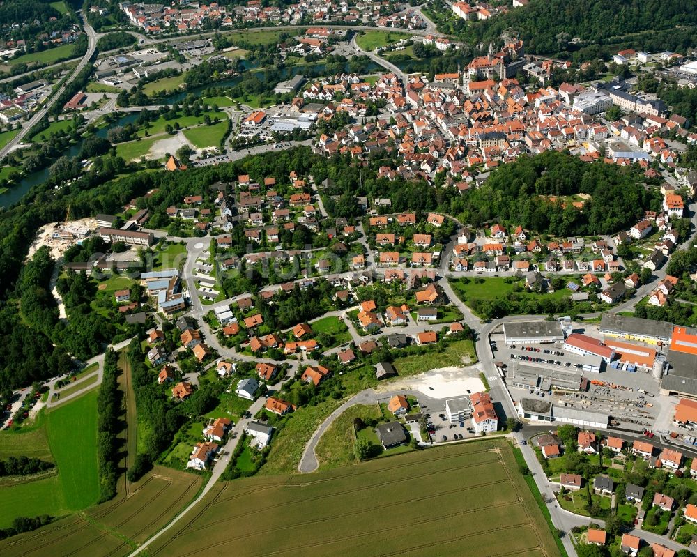 Aerial image Sigmaringen - Residential area construction site of a mixed development with multi-family houses and single-family houses- New building at the in Sigmaringen in the state Baden-Wuerttemberg, Germany