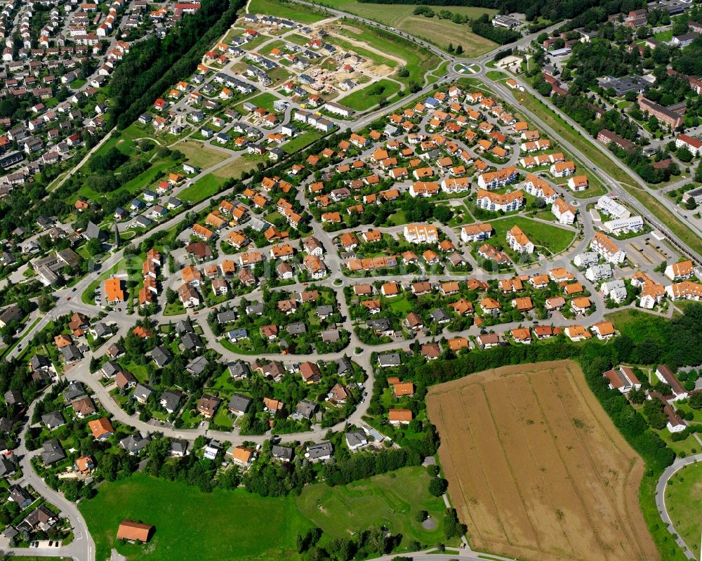 Aerial photograph Sigmaringen - Residential area construction site of a mixed development with multi-family houses and single-family houses- New building at the in Sigmaringen in the state Baden-Wuerttemberg, Germany