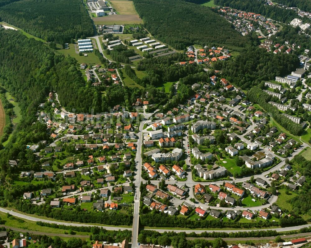 Aerial image Sigmaringen - Residential area construction site of a mixed development with multi-family houses and single-family houses- New building at the in Sigmaringen in the state Baden-Wuerttemberg, Germany