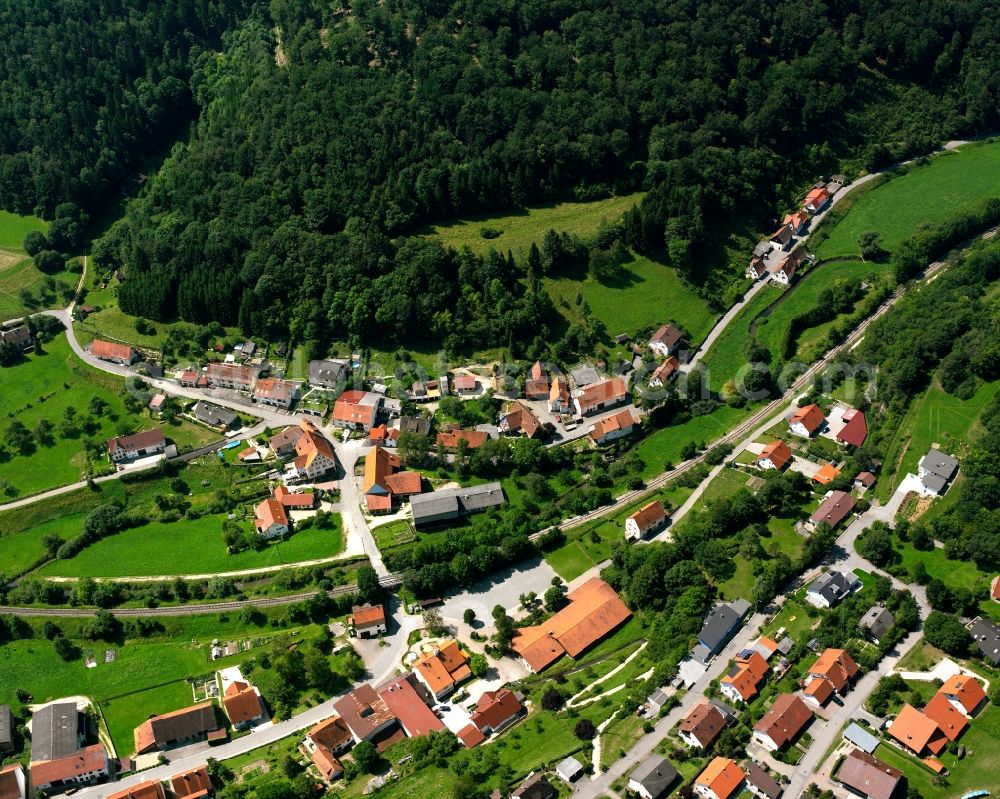 Sigmaringen from the bird's eye view: Residential area construction site of a mixed development with multi-family houses and single-family houses- New building at the in Sigmaringen in the state Baden-Wuerttemberg, Germany