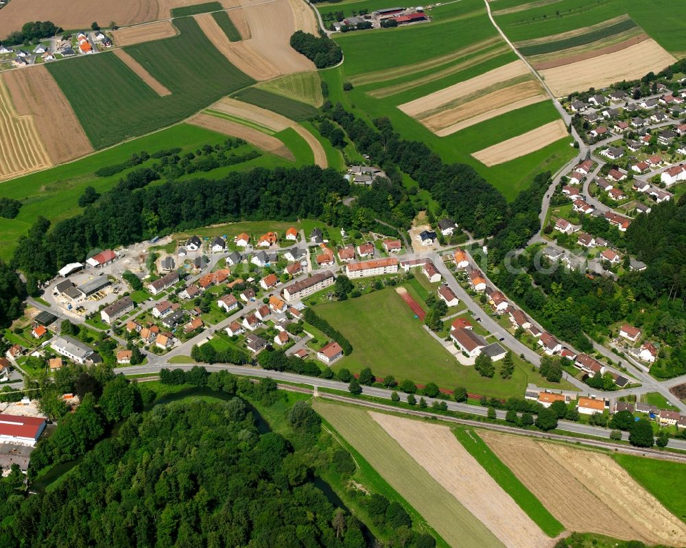 Sigmaringendorf from above - Residential area construction site of a mixed development with multi-family houses and single-family houses- New building at the in Sigmaringendorf in the state Baden-Wuerttemberg, Germany