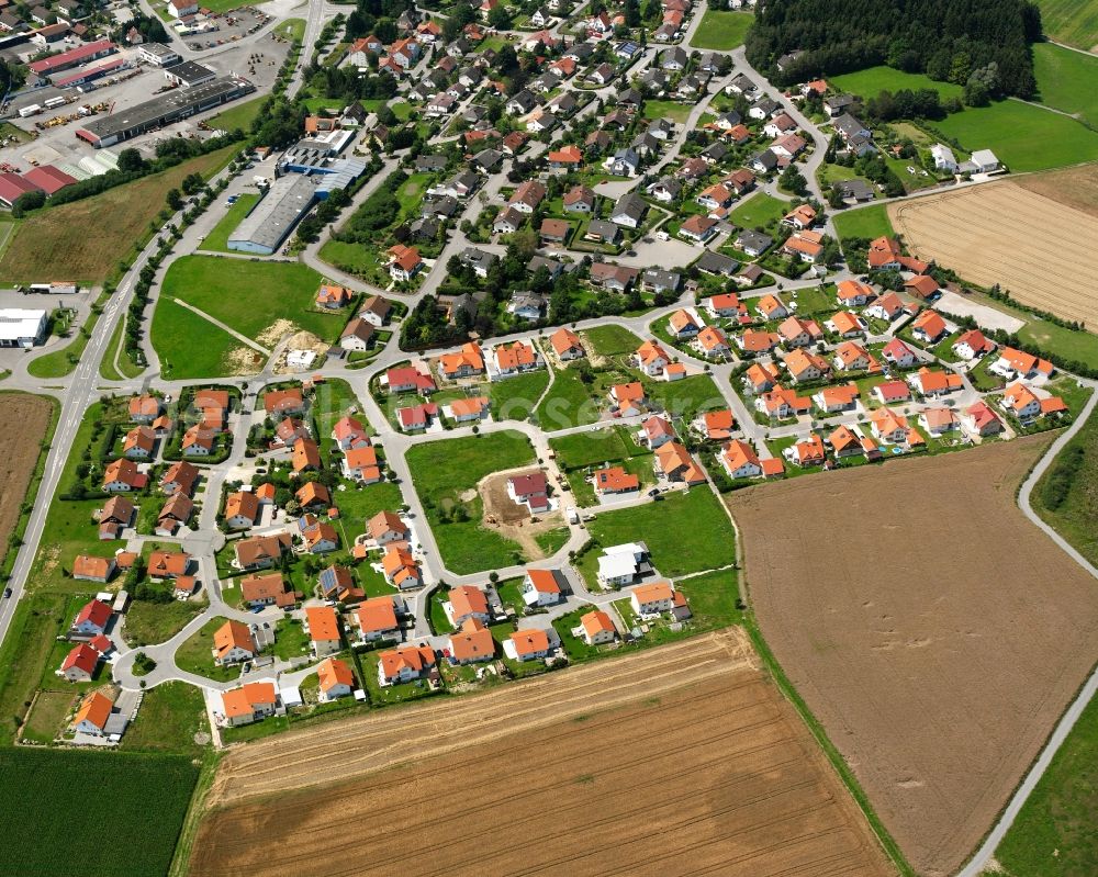 Spöck from above - Residential area construction site of a mixed development with multi-family houses and single-family houses- New building at the in Spöck in the state Baden-Wuerttemberg, Germany