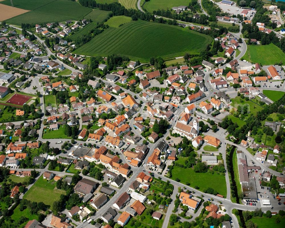 Aerial photograph Spöck - Residential area construction site of a mixed development with multi-family houses and single-family houses- New building at the in Spöck in the state Baden-Wuerttemberg, Germany