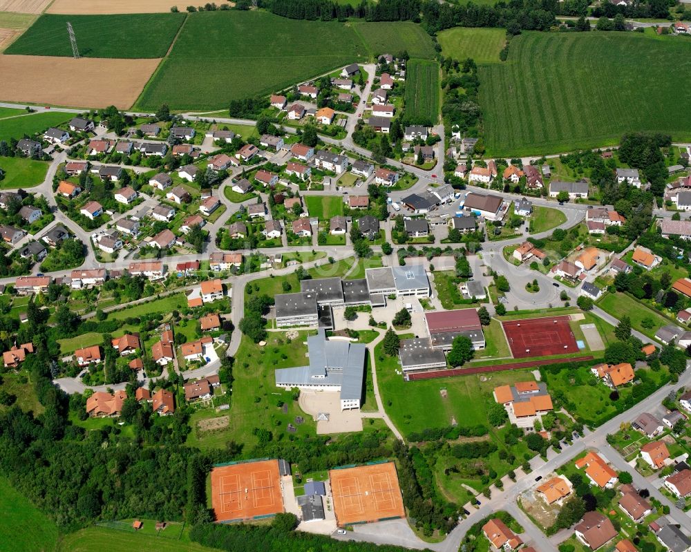 Spöck from above - Residential area construction site of a mixed development with multi-family houses and single-family houses- New building at the in Spöck in the state Baden-Wuerttemberg, Germany