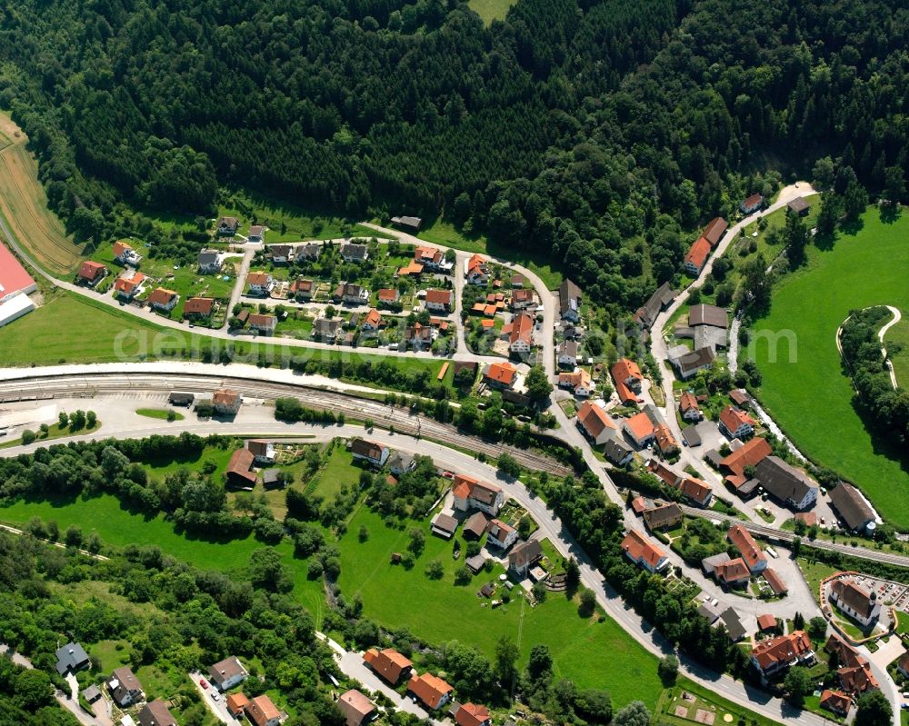 Storzingen from above - Residential area construction site of a mixed development with multi-family houses and single-family houses- New building at the in Storzingen in the state Baden-Wuerttemberg, Germany