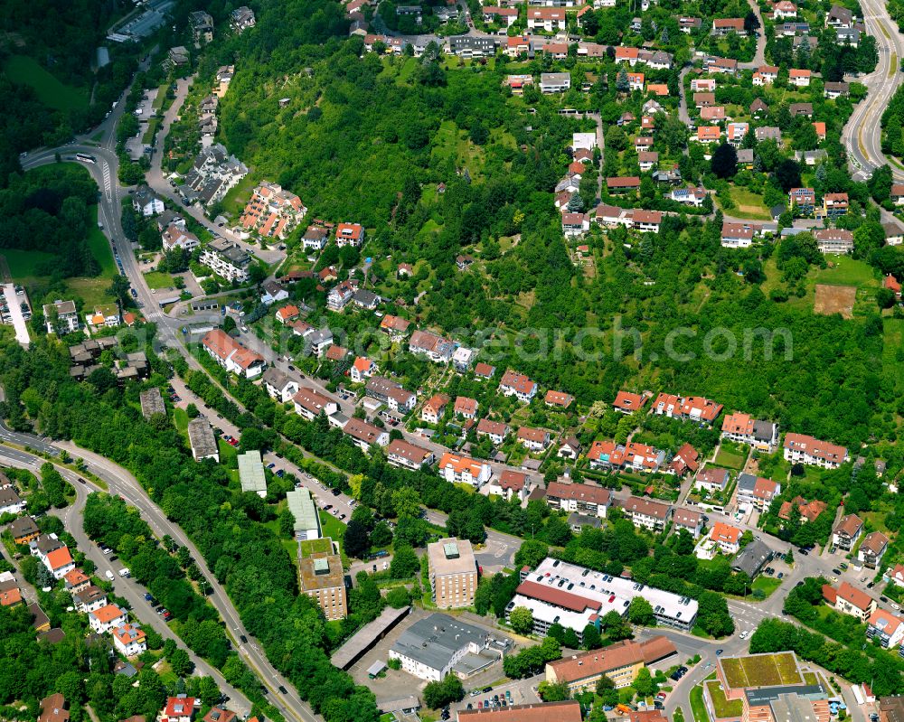 Aerial photograph Tübingen - Residential area construction site of a mixed development with multi-family houses and single-family houses- New building at the in Tübingen in the state Baden-Wuerttemberg, Germany