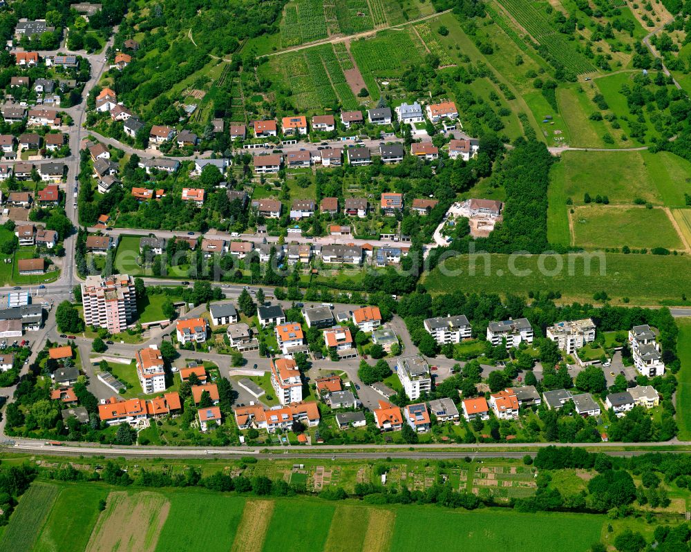 Aerial photograph Unterjesingen - Residential area construction site of a mixed development with multi-family houses and single-family houses- New building at the in Unterjesingen in the state Baden-Wuerttemberg, Germany