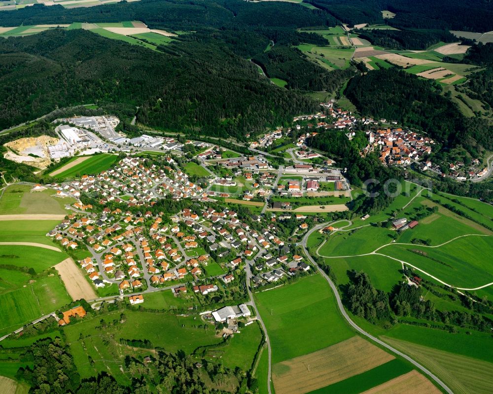 Aerial photograph Veringenstadt - Residential area construction site of a mixed development with multi-family houses and single-family houses- New building at the in Veringenstadt in the state Baden-Wuerttemberg, Germany