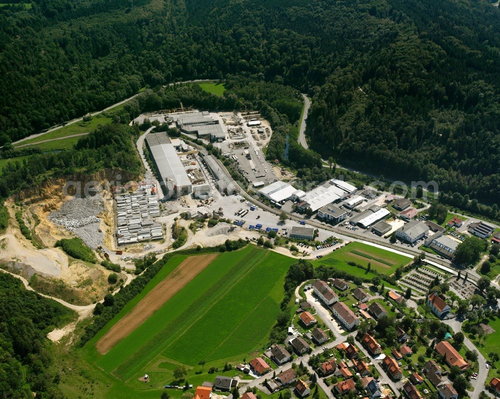 Aerial image Veringenstadt - Residential area construction site of a mixed development with multi-family houses and single-family houses- New building at the in Veringenstadt in the state Baden-Wuerttemberg, Germany