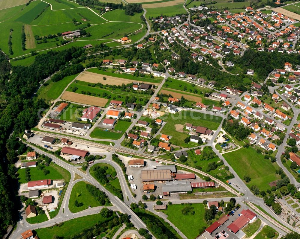 Aerial photograph Veringenstadt - Residential area construction site of a mixed development with multi-family houses and single-family houses- New building at the in Veringenstadt in the state Baden-Wuerttemberg, Germany