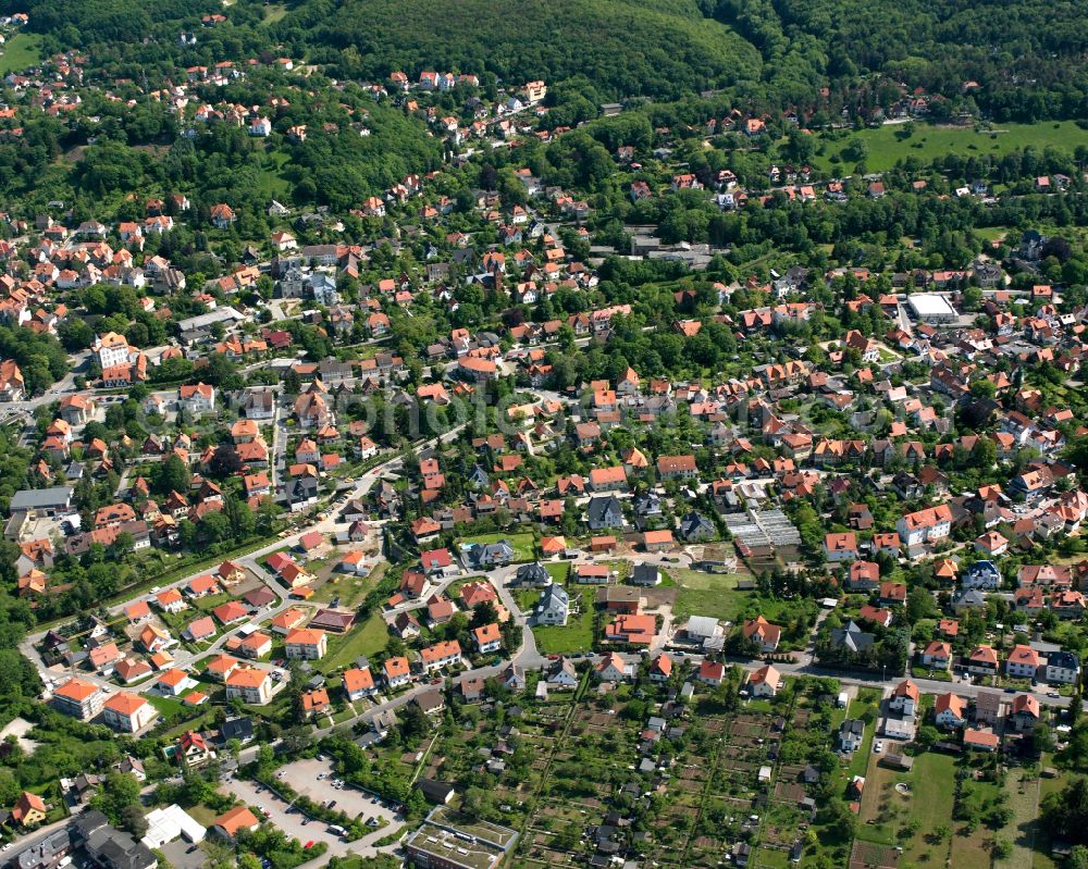 Aerial photograph Wernigerode - Residential area construction site of a mixed development with multi-family houses and single-family houses- New building at the in Wernigerode in the Harz in the state Saxony-Anhalt, Germany