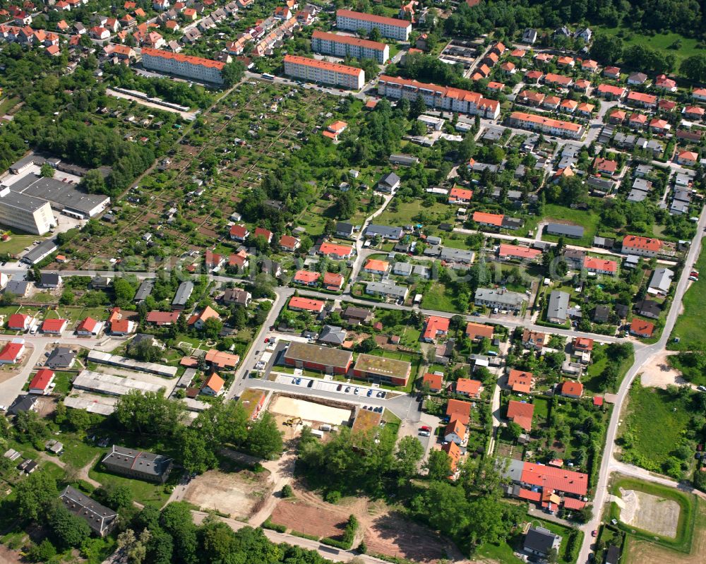 Wernigerode from above - Residential area construction site of a mixed development with multi-family houses and single-family houses- New building at the in Wernigerode in the Harz in the state Saxony-Anhalt, Germany