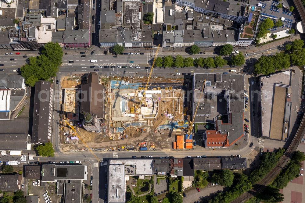 Aerial photograph Bochum - Construction Site of the Music Centre Bochum on the city quartier Viktoriastrasse in the state North Rhine-Westphalia