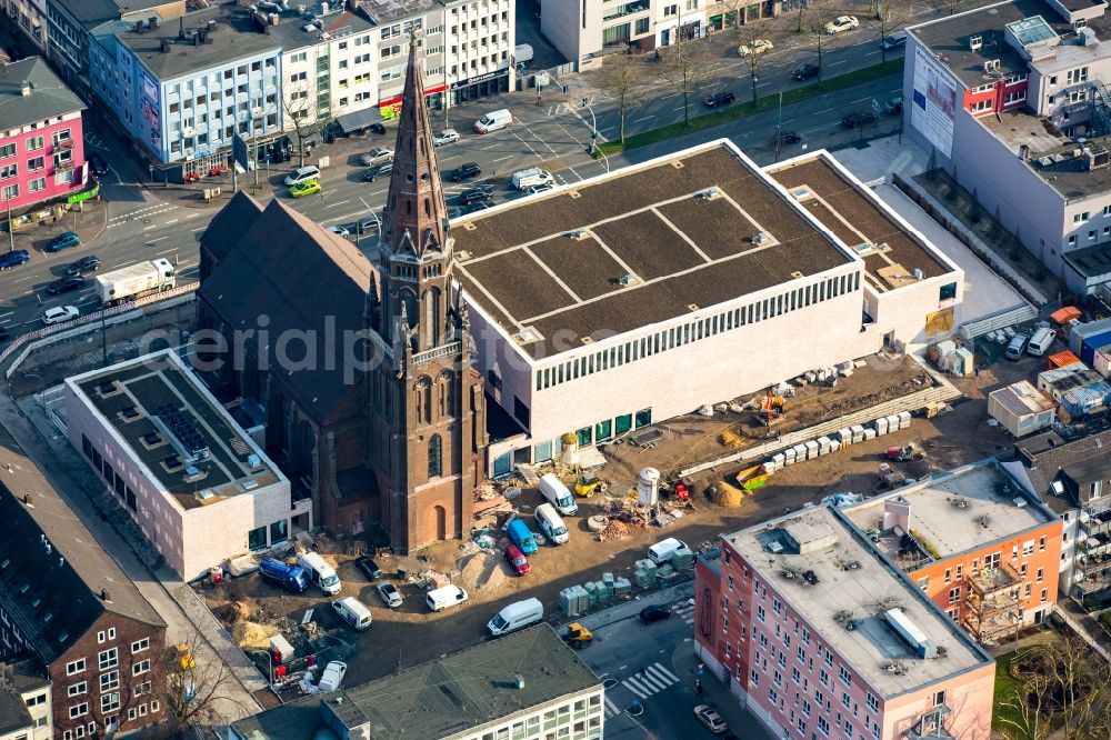 Aerial image Bochum - Music Center of the Bochum Symphony Foundation at the St.Marienkirche in Bochum in North Rhine-Westphalia