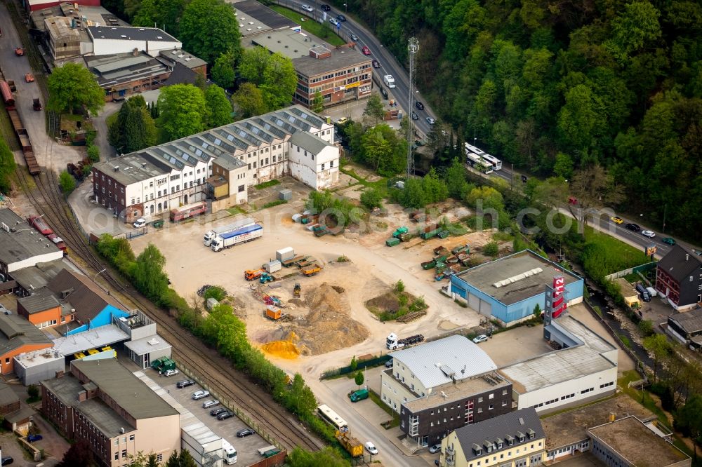 Aerial photograph Ennepetal - Construction site next to the fire station on Wehrstrasse in Ennepetal in the state of North Rhine-Westphalia