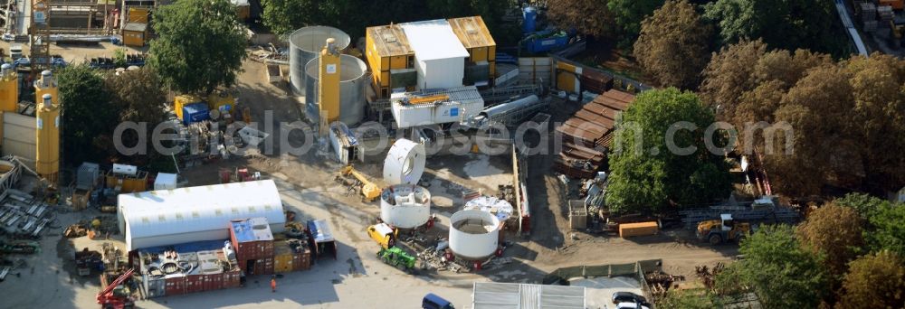 Aerial image Berlin Mitte - Construction site Berliner Rathaus Station of the underground line expansion U5 of the BVG in Berlin-Mitte