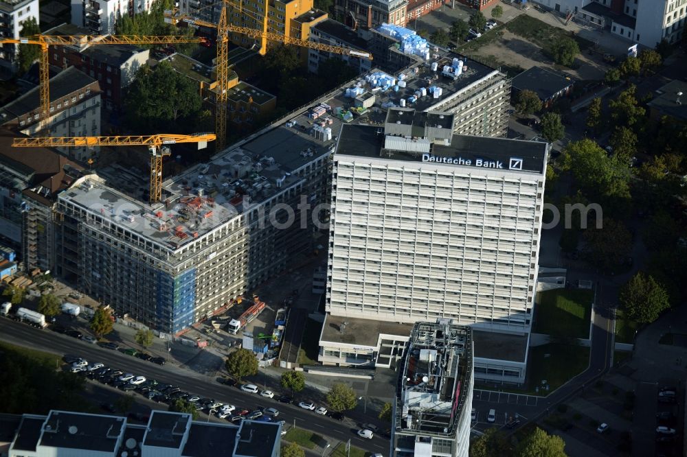 Berlin from the bird's eye view: Site clearance for construction German Bank Campus in the Charlottenburg district of Berlin