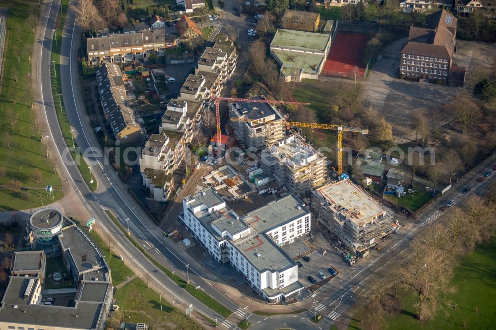 Aerial photograph Herne - Construction site of the new buildings of the retirement home Westring - Forellstrasse in Herne in the state North Rhine-Westphalia