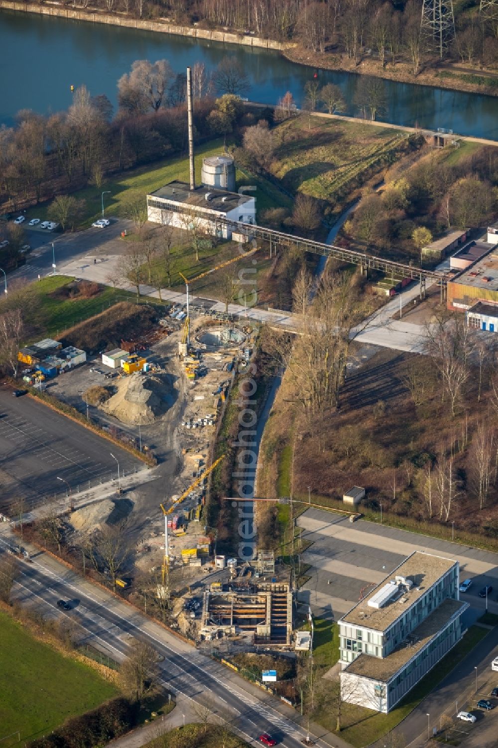 Herne from above - Construction site of the new buildings of the retirement home Westring - Forellstrasse in Herne in the state North Rhine-Westphalia