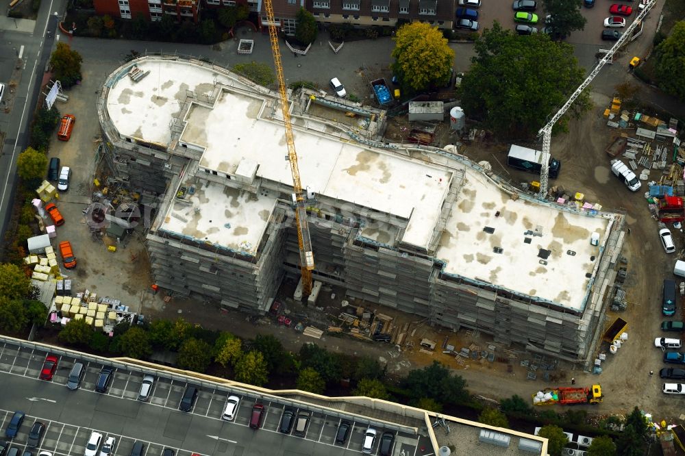 Wolfsburg from above - Construction site of the new buildings of the retirement home - retirement on Antonius-Holling-Weg in Wolfsburg in the state Lower Saxony, Germany