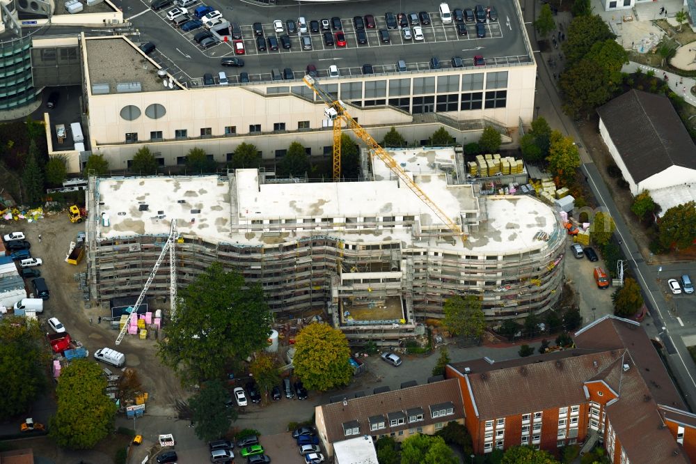 Aerial photograph Wolfsburg - Construction site of the new buildings of the retirement home - retirement on Antonius-Holling-Weg in Wolfsburg in the state Lower Saxony, Germany