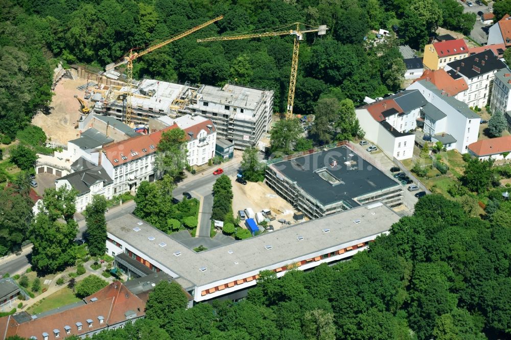 Brandenburg an der Havel from above - Construction site of the new buildings of the retirement home - retirement on Bergstrasse in Brandenburg an der Havel in the state Brandenburg, Germany