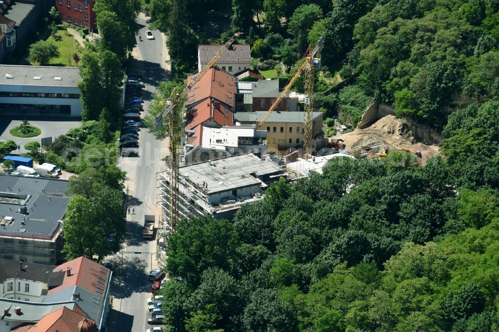 Aerial photograph Brandenburg an der Havel - Construction site of the new buildings of the retirement home - retirement on Bergstrasse in Brandenburg an der Havel in the state Brandenburg, Germany