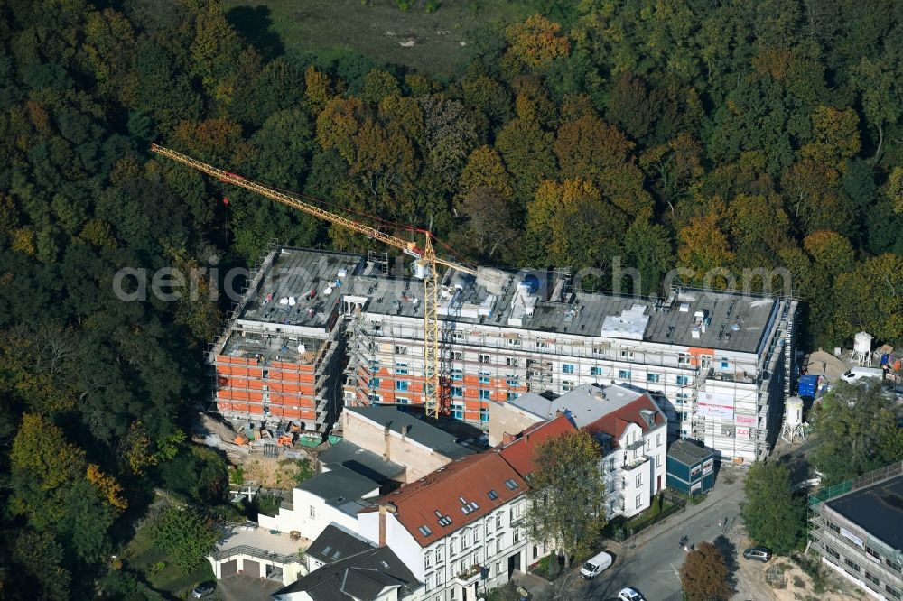 Brandenburg an der Havel from above - Construction site of the new buildings of the retirement home - retirement on Bergstrasse in Brandenburg an der Havel in the state Brandenburg, Germany