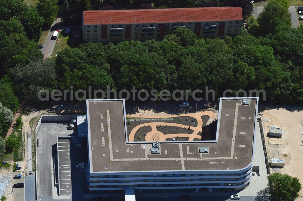 Berlin from above - Construction site of the new buildings of the retirement home - retirement Blumberger Damm corner Altentreptower Strasse in the district Biesdorf in Berlin, Germany