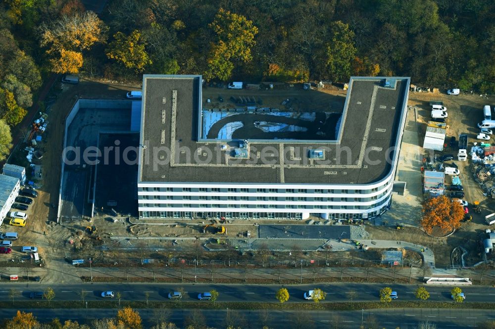 Aerial photograph Berlin - Construction site of the new buildings of the retirement home - retirement Blumberger Damm corner Altentreptower Strasse in the district Hellersdorf in Berlin, Germany