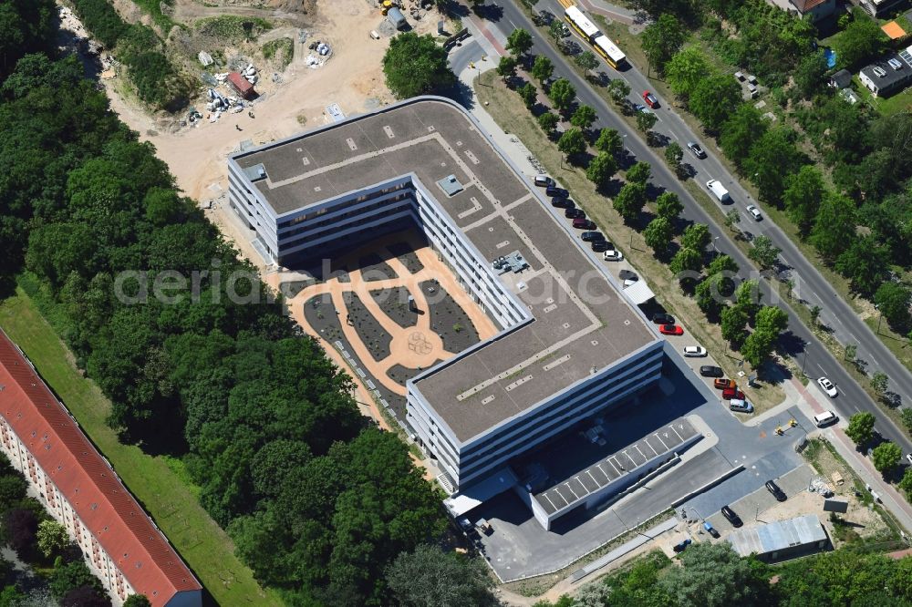 Aerial photograph Berlin - Construction site of the new buildings of the retirement home - retirement Blumberger Damm corner Altentreptower Strasse in the district Hellersdorf in Berlin, Germany