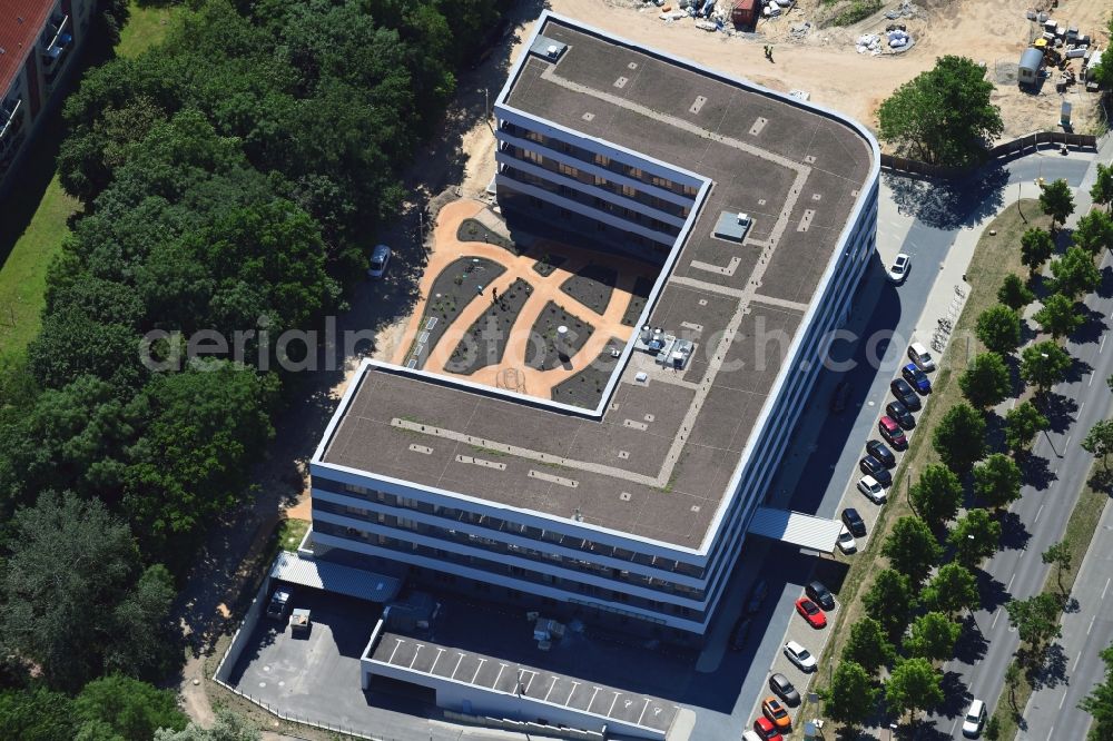 Berlin from the bird's eye view: Construction site of the new buildings of the retirement home - retirement Blumberger Damm corner Altentreptower Strasse in the district Hellersdorf in Berlin, Germany