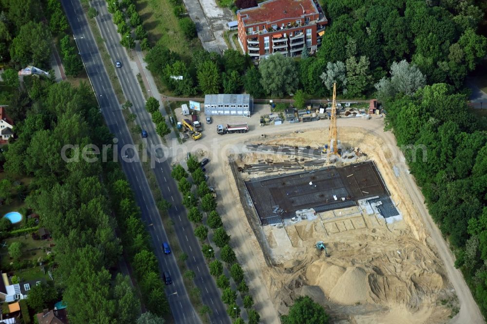 Aerial photograph Berlin - Construction site of the new buildings of the retirement home - retirement Blumberger Damm corner Altentreptower Strasse in the district Marzahn-Hellersdorf in Berlin, Germany