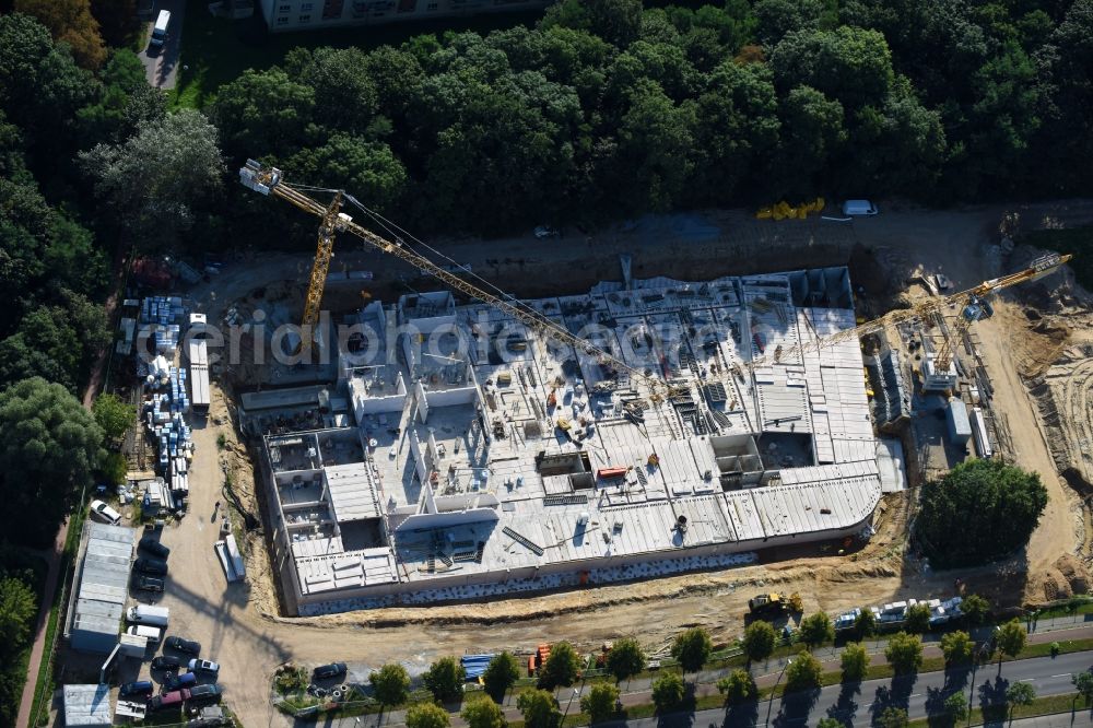 Aerial photograph Berlin - Construction site of the new buildings of the retirement home - retirement Blumberger Damm corner Altentreptower Strasse in the district Marzahn-Hellersdorf in Berlin, Germany