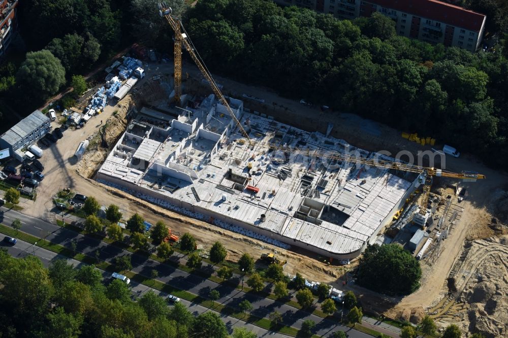 Berlin from the bird's eye view: Construction site of the new buildings of the retirement home - retirement Blumberger Damm corner Altentreptower Strasse in the district Marzahn-Hellersdorf in Berlin, Germany