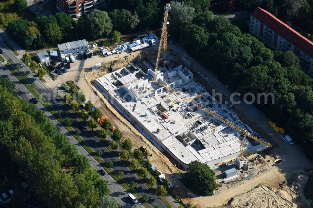 Berlin from above - Construction site of the new buildings of the retirement home - retirement Blumberger Damm corner Altentreptower Strasse in the district Marzahn-Hellersdorf in Berlin, Germany