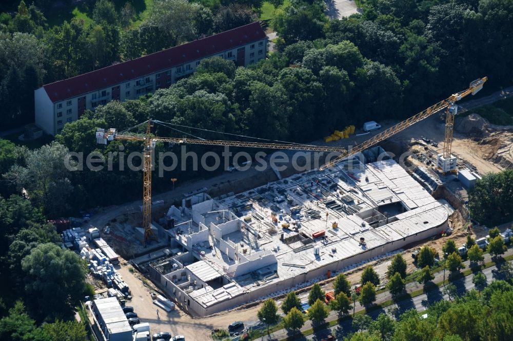 Berlin from the bird's eye view: Construction site of the new buildings of the retirement home - retirement Blumberger Damm corner Altentreptower Strasse in the district Marzahn-Hellersdorf in Berlin, Germany