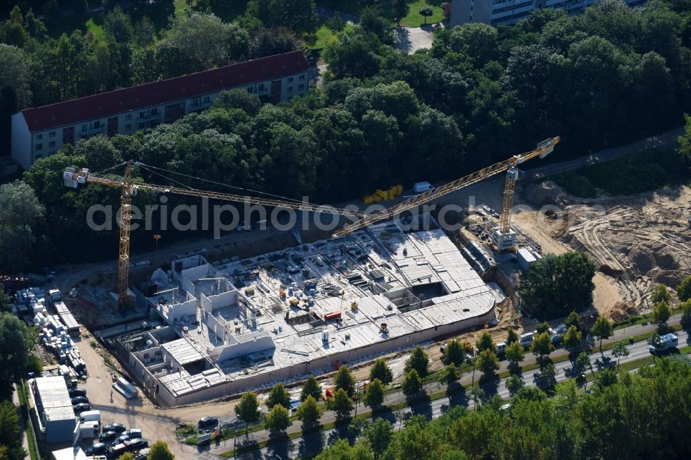 Aerial image Berlin - Construction site of the new buildings of the retirement home - retirement Blumberger Damm corner Altentreptower Strasse in the district Marzahn-Hellersdorf in Berlin, Germany