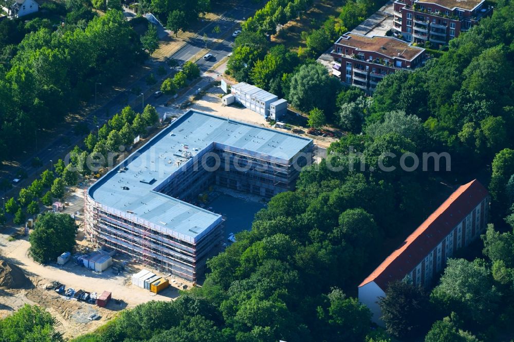 Aerial photograph Berlin - Construction site of the new buildings of the retirement home - retirement Blumberger Damm corner Altentreptower Strasse in the district Marzahn in Berlin, Germany