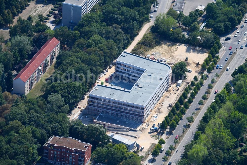 Aerial photograph Berlin - Construction site of the new buildings of the retirement home - retirement Blumberger Damm corner Altentreptower Strasse in the district Marzahn in Berlin, Germany