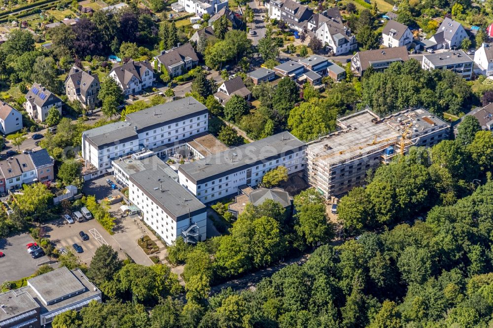 Essen from above - Construction site of the new buildings of the retirement home - retirement GESBE on Heidhauser Strasse in the district Heidhausen in Essen in the state North Rhine-Westphalia, Germany