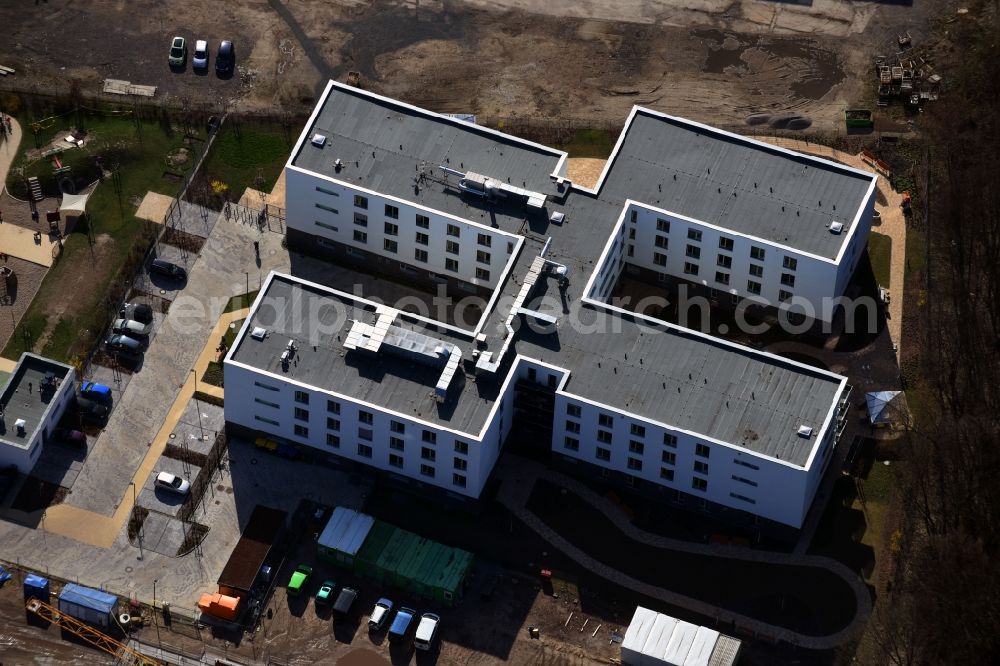 Aerial photograph Leipzig - Construction site of the new buildings of the retirement home - retirement of GLASS BAUUNTERNEHMUNG and SAH Leipzig gGmbH in the district Mitte in Leipzig in the state Saxony