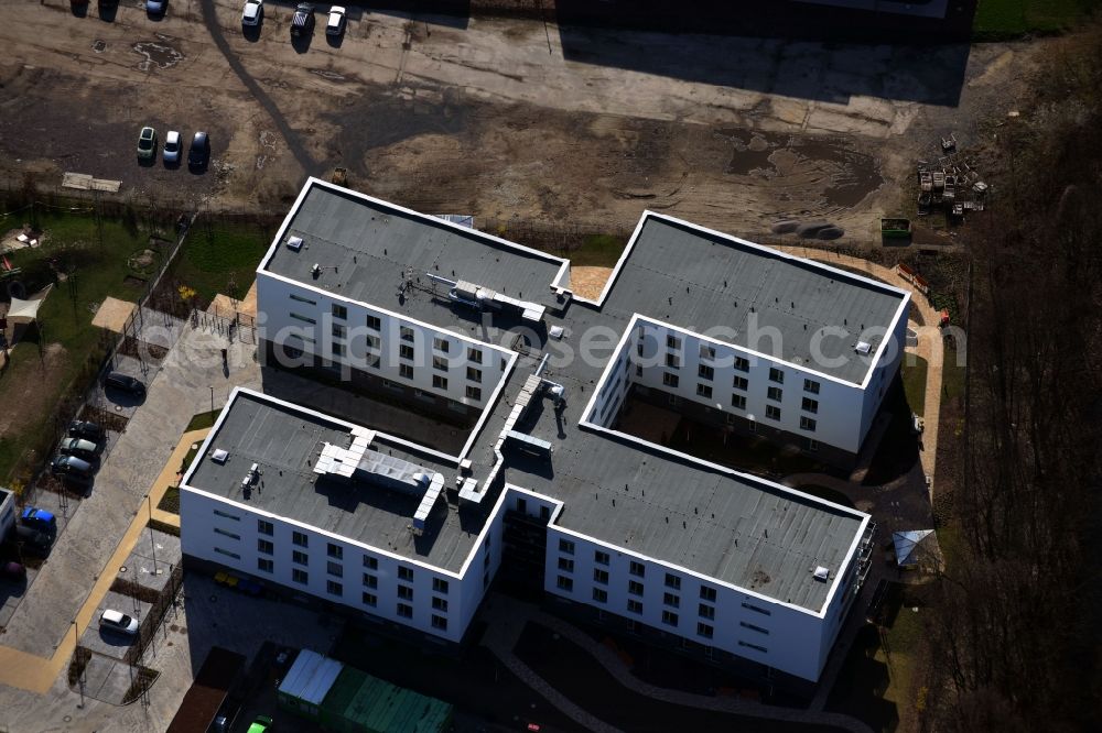 Leipzig from above - Construction site of the new buildings of the retirement home - retirement of GLASS BAUUNTERNEHMUNG and SAH Leipzig gGmbH in the district Mitte in Leipzig in the state Saxony